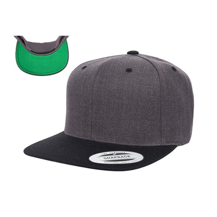 Flat Bill Snapback Cap (Green Undervisor) Thumbnail